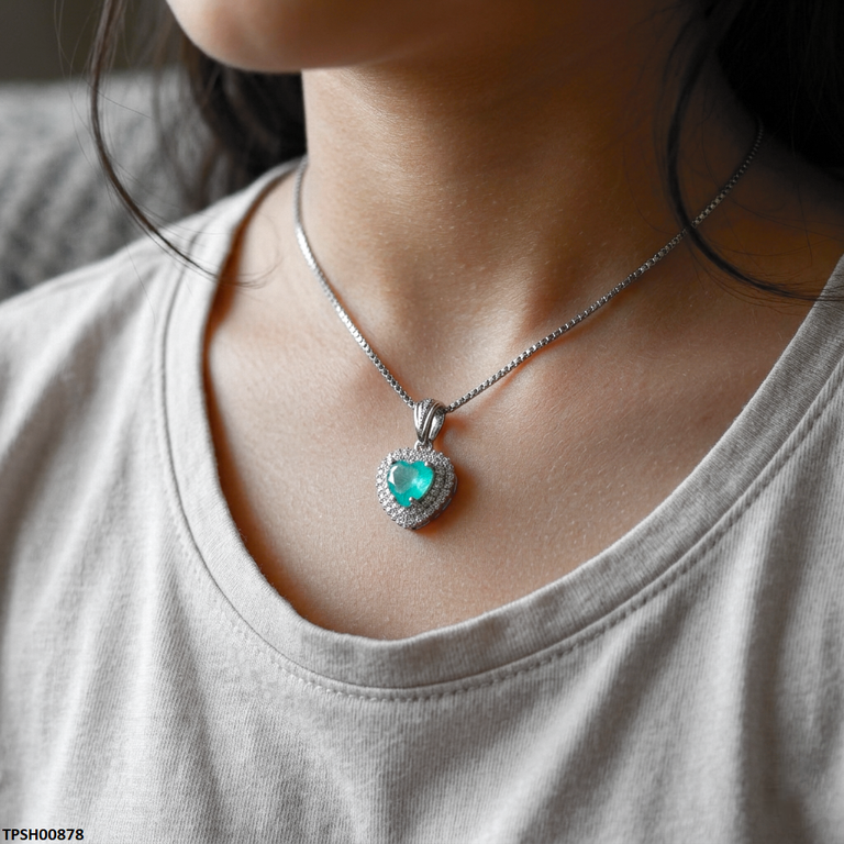 Heart Zircon Pendant with Chain