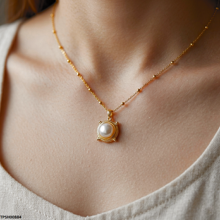 Stainless Steel Pearl Pendant with Chain