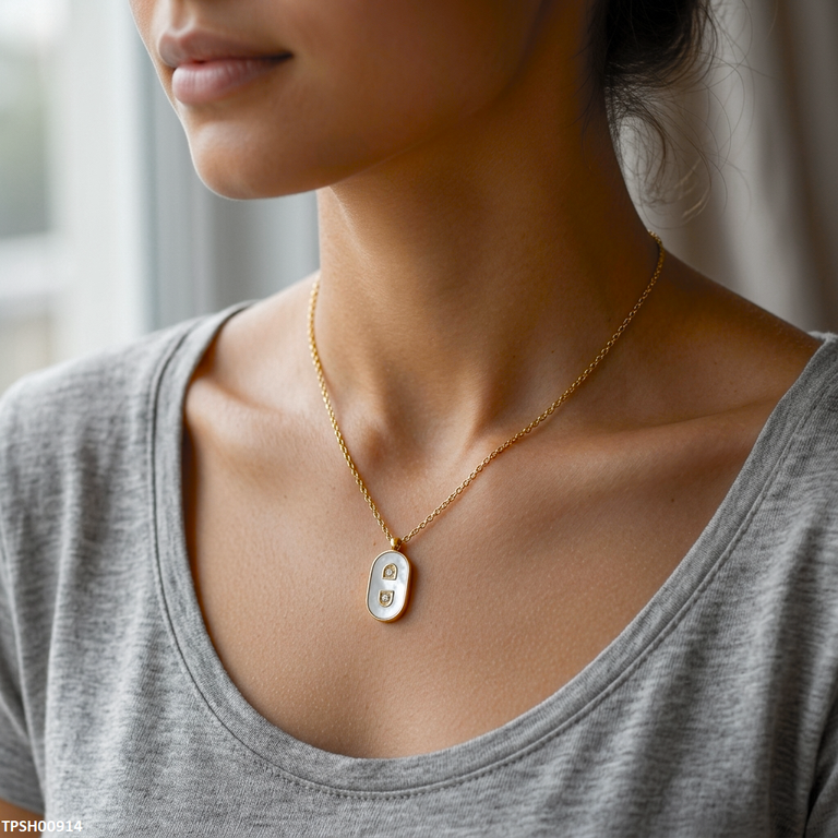 Stainless Steel Double D Pendant