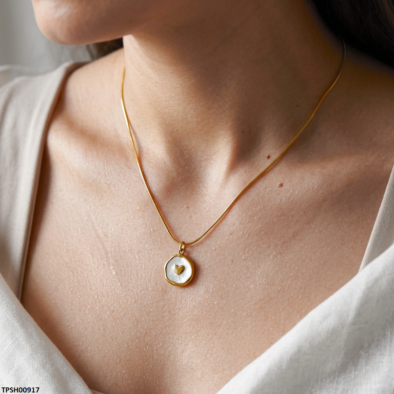 Stainless Steel Round Heart Pendant