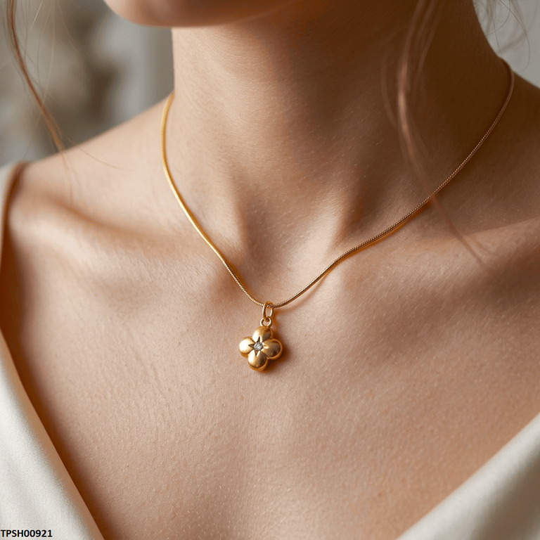 Stainless Steel Clover Flower Drop Pendant