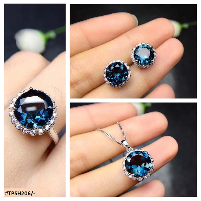 Round Zircon Pendant Set