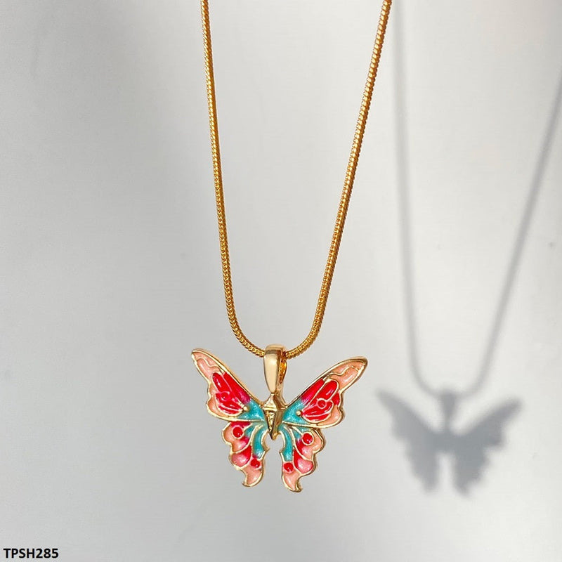 Multi Painted Butterfly/Snake Chain Pendant