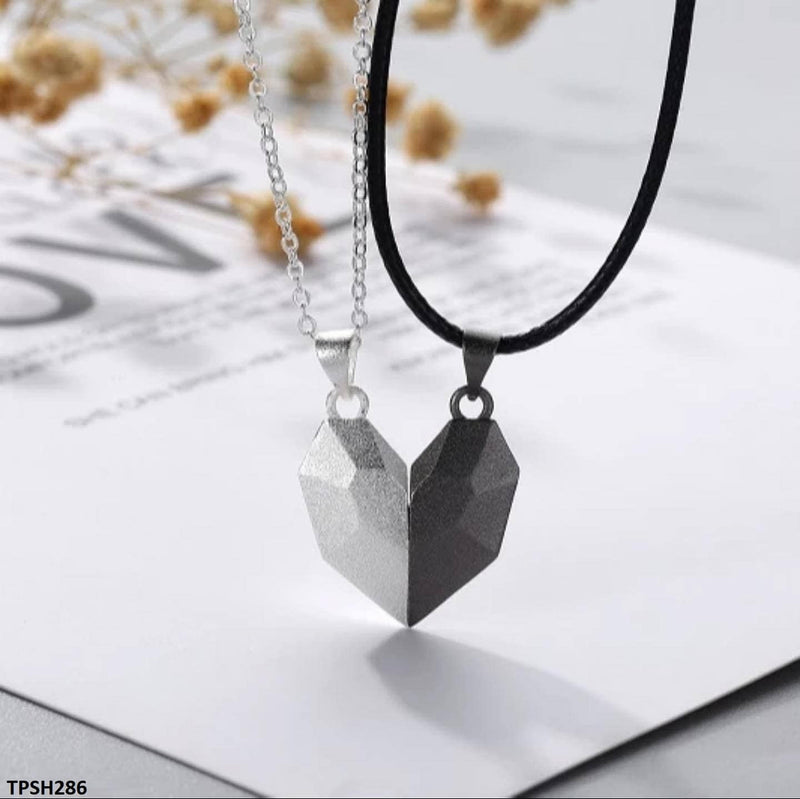 Magnetic Two Souls One Heart Couple Pendant Necklaces