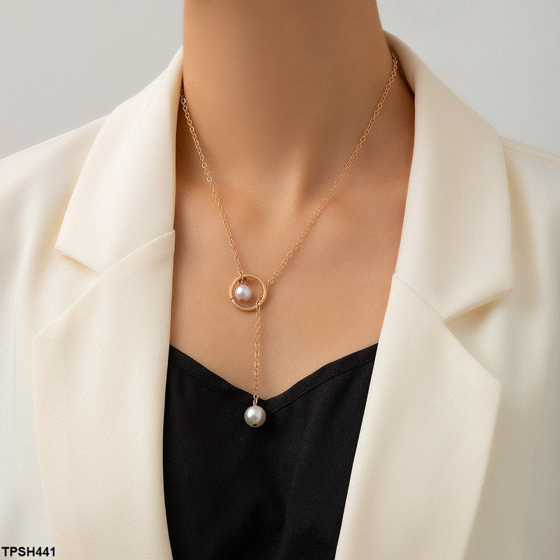 Twin Pearl Pendant with Chain