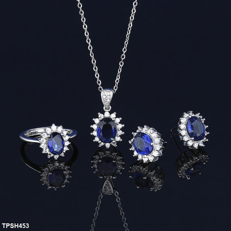 Oval Flower Pendant Set
