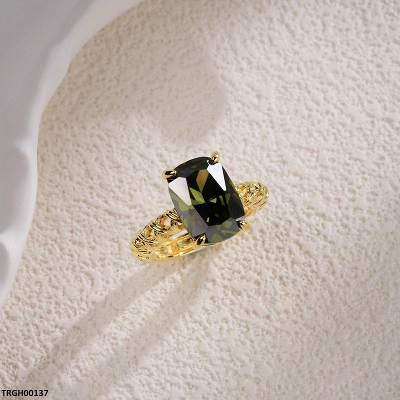 Rectangle Zircon Net Casting Ring