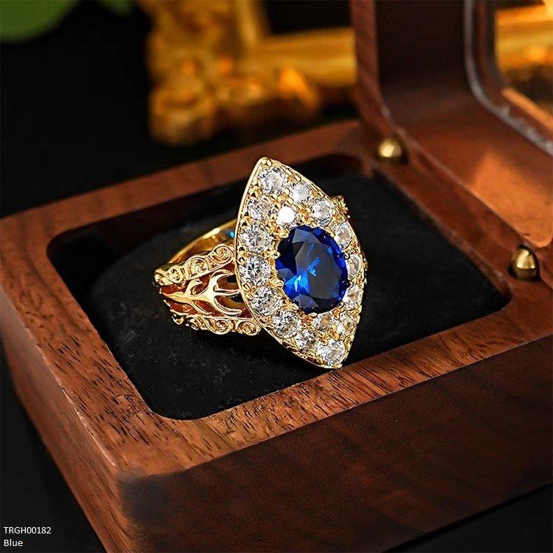 Oval Blue Sapphire Ring