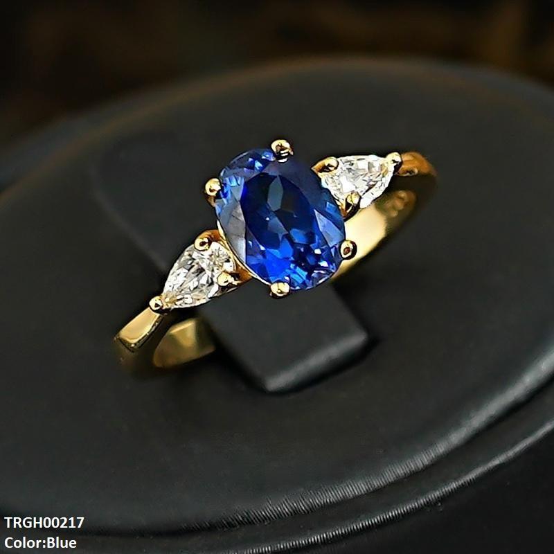 Oval Stone Zircon Stone Ring Adjustable