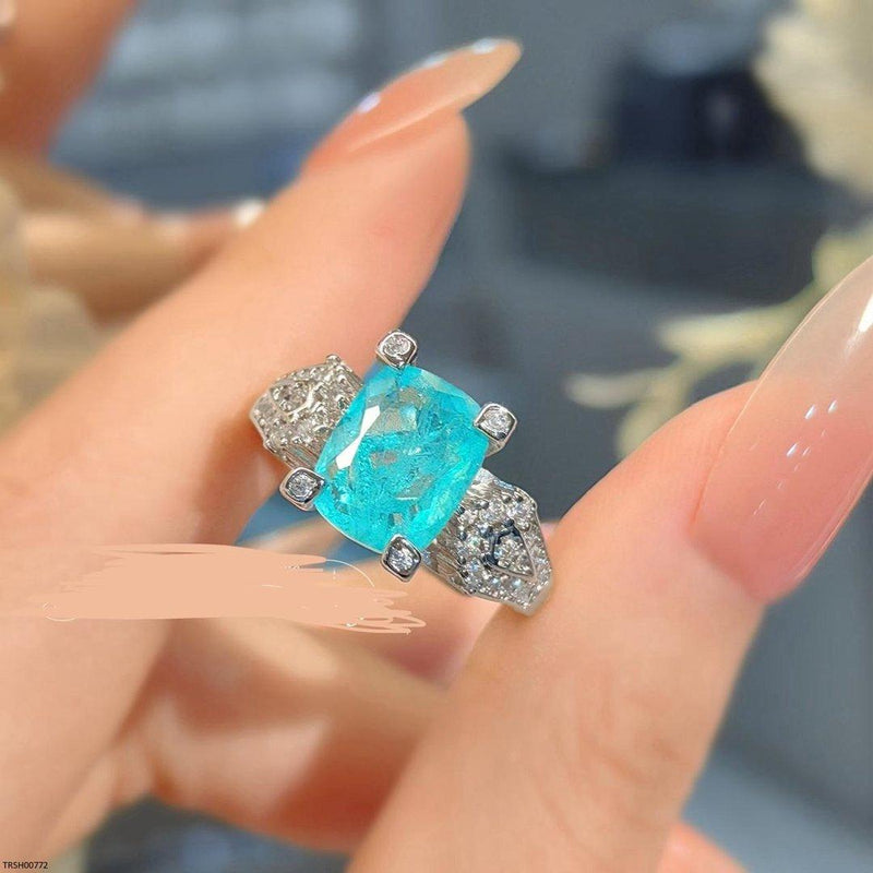 Azure Square Adjustable Ring