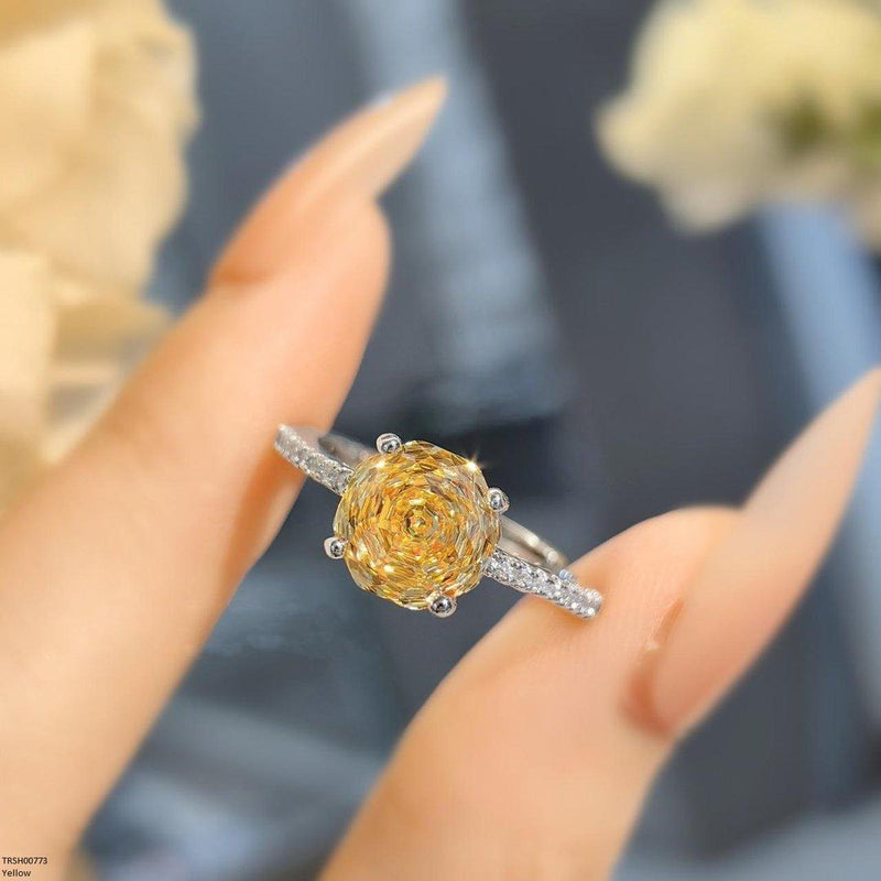 Imp Round Zircon Adjustable Ring