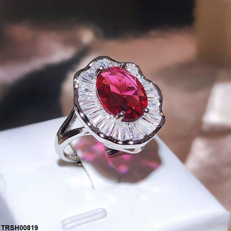 Oval Cocktail Zircon Ring Adjustable