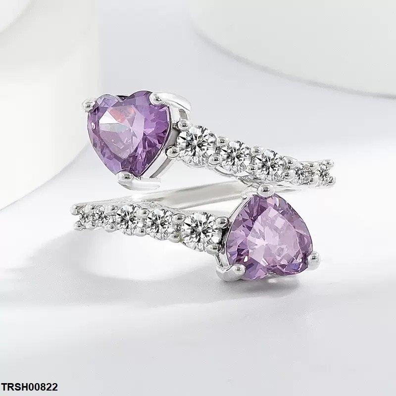Round Heart Stone Ring Adjustable