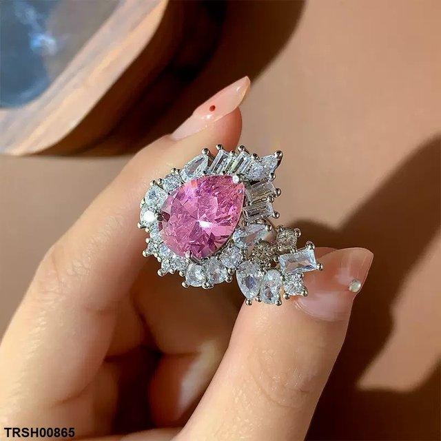 Tear Zircon Ring Adjustable