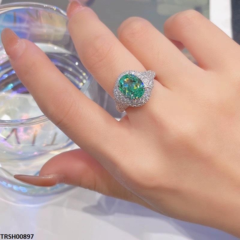 Oval Zircon Stone Ring Adjustable