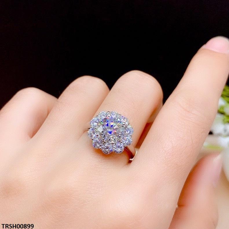 Flower Zircon Stone Ring Adjustable