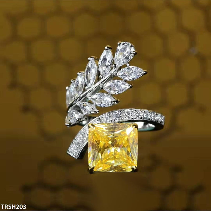 Square Leaf's Zircon Adjustable Ring