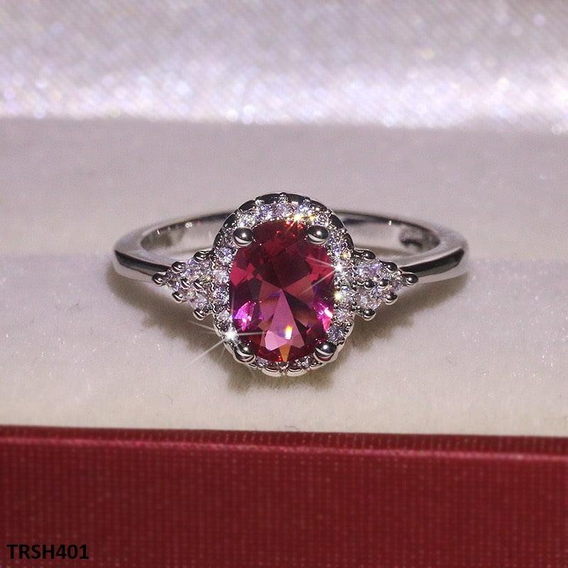 Step Oval Zircon Ring